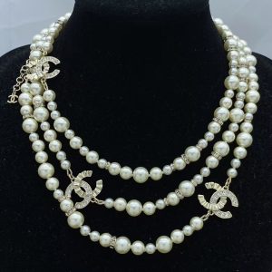 Chanel Luxury Vintage 3 Rows Pearl Necklace