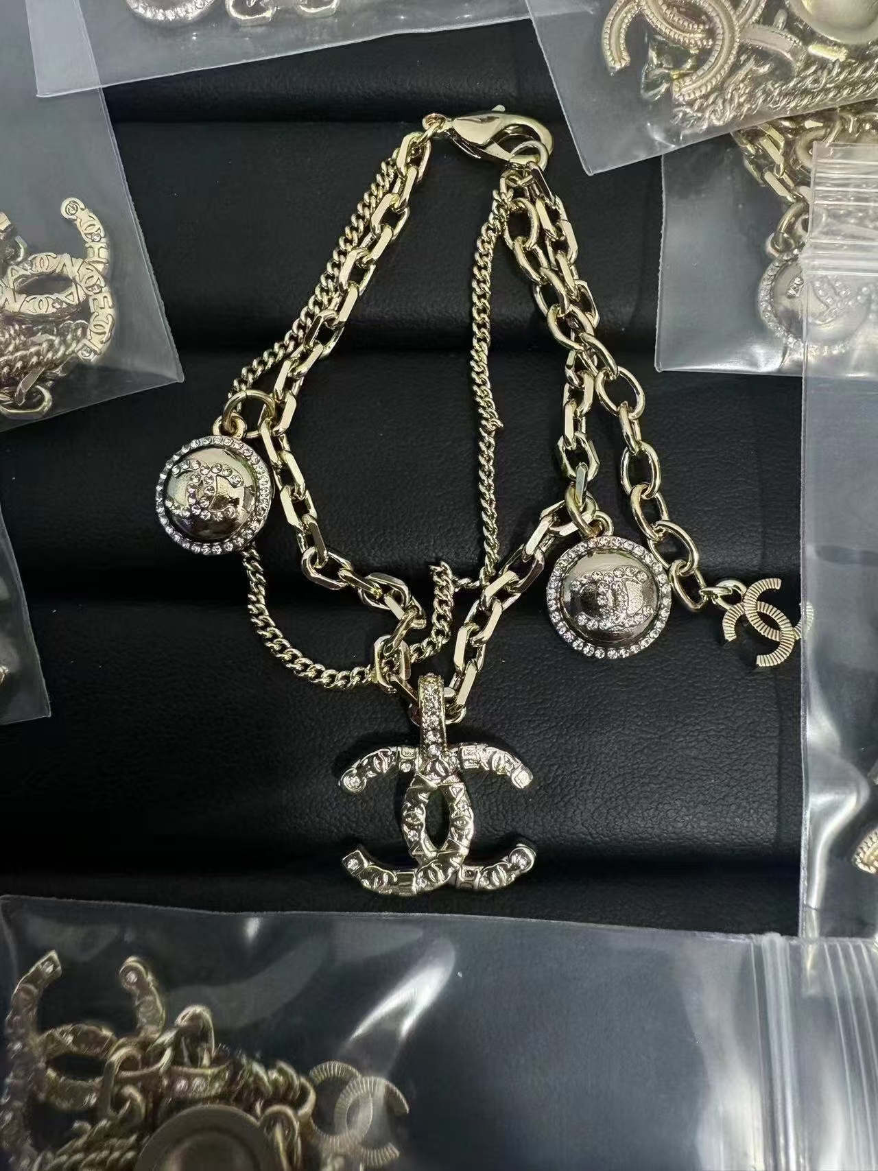 Chanel Two Layered Double C Bracelet