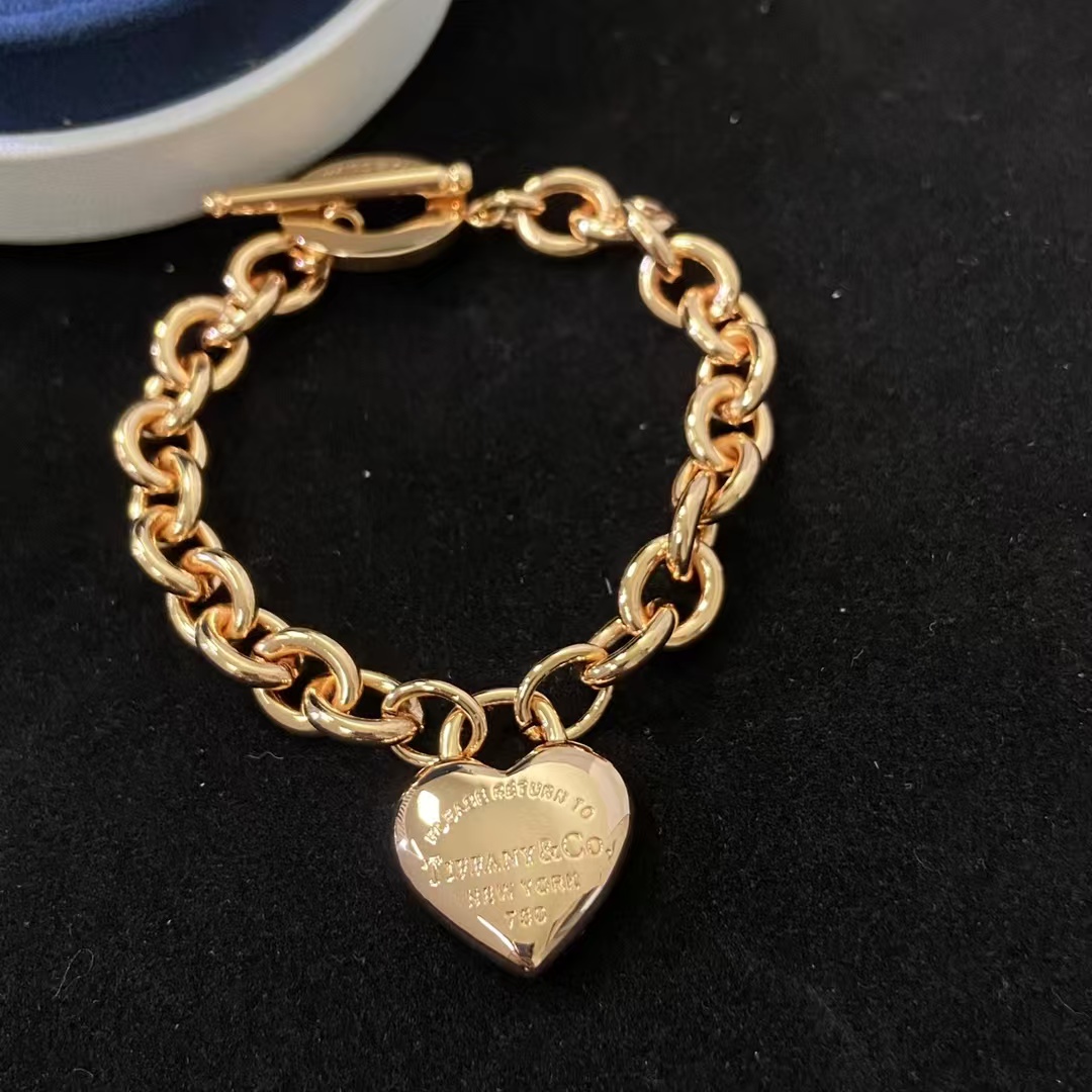 Tiffany Heart Charm OT Clasp Bracelet - Image 3