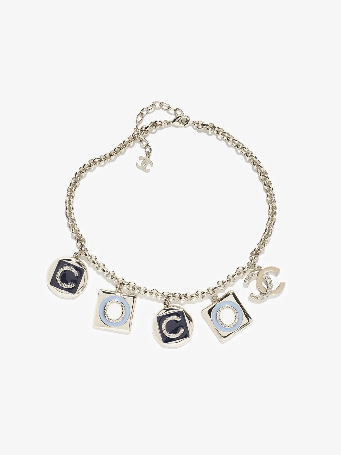 Chanel Coco Geometric Enamel 5 Charms Necklace - Image 5
