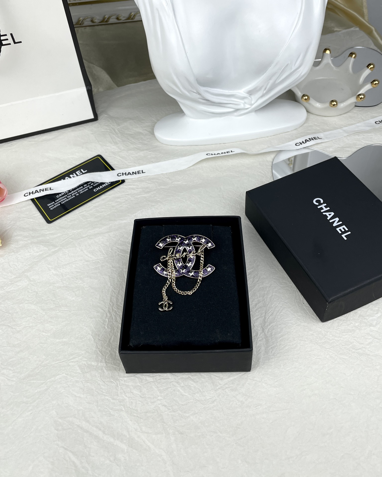 Chanel Star Enamel Coco Brooch Earrings - Image 13