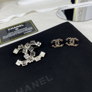 Chanel Letter Brooch Earrings