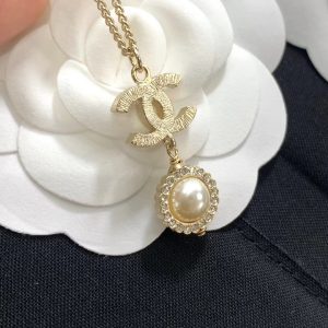Chanel Minimalist Double C Pearl Drop Necklace
