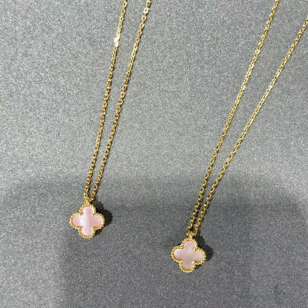 VCA Pink Clover Sweet Alhambra Pendant Necklace Earrings Bracelet - Image 3