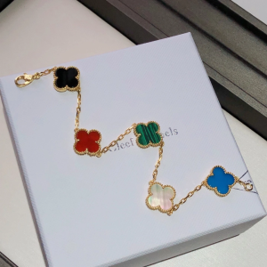 VCA 5 Colors Rainbow Vintage Alhambra Bracelet, 5 Motifs