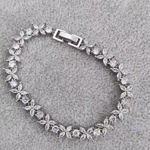 Tiffany Cluster Tennis Bracelet in Platinum with Diamonds