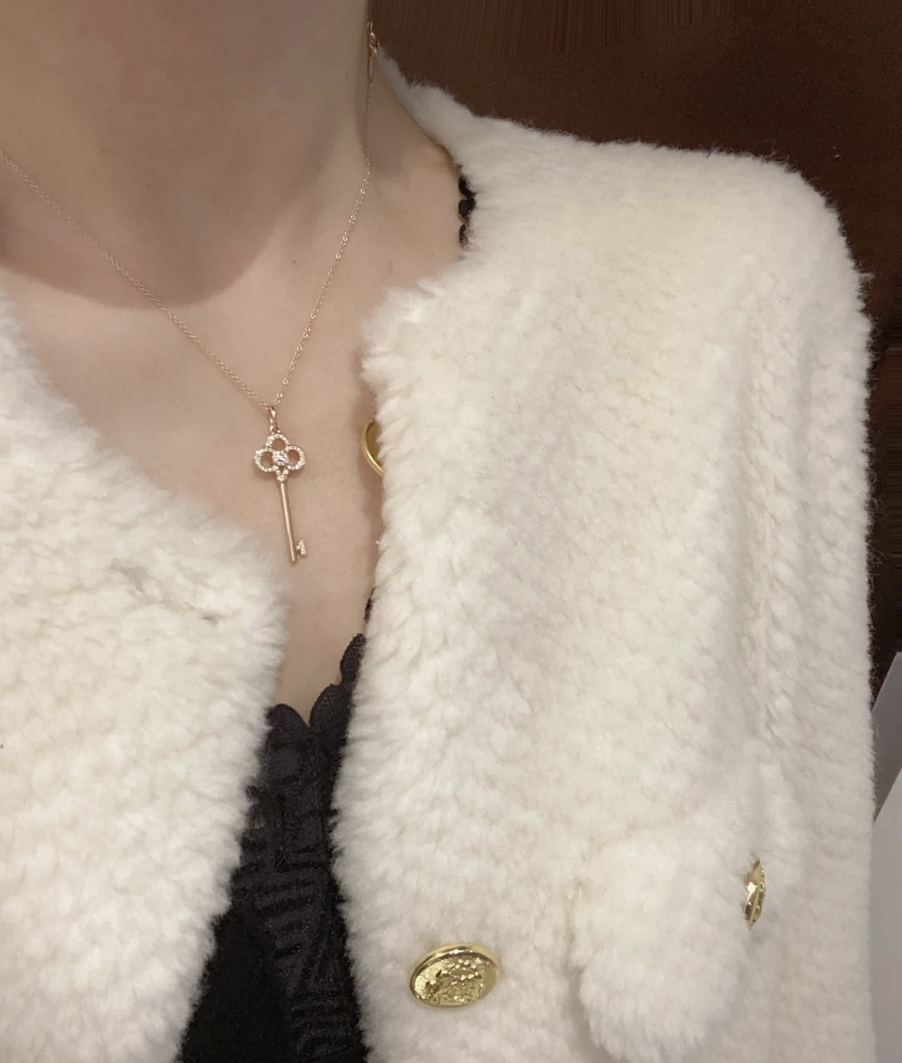 Tiffany Crown Key Pendant Necklace in Rose Gold - Image 3